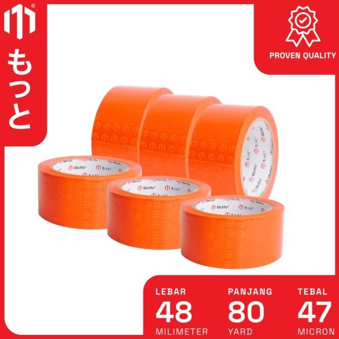 

LAKBAN BLOK WARNA ORANGE 48MM X 80 YARD - SLOP (6 PCS) - MOTTO TAPE ASLI