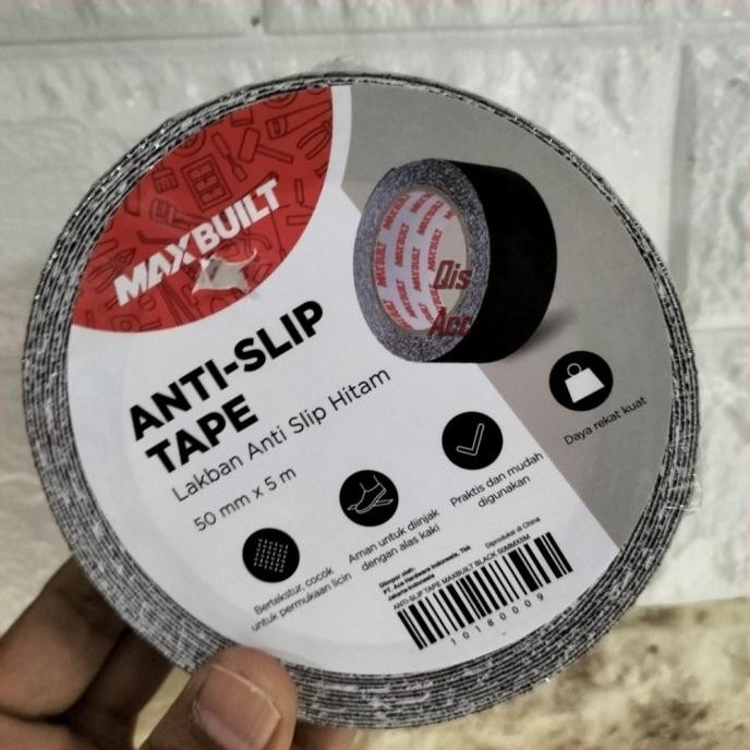 

MAXBUILT ANTI SLIP TAPE LAKBAN ANTI SLIP 5 CM X 5 MTR - HITAM ASLI