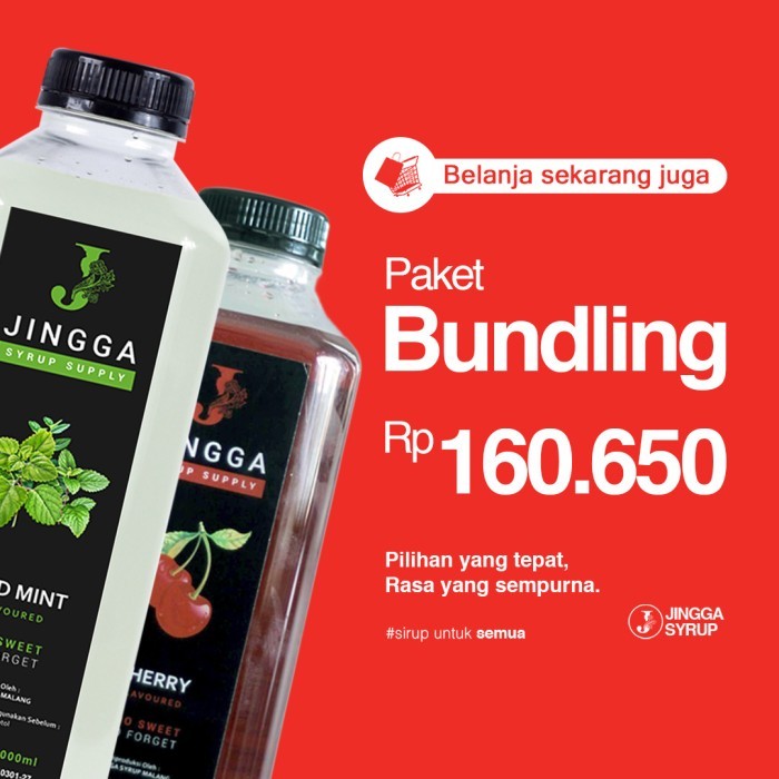 

JINGGA Paket Bundling Syrup - Sirup Wild Mint dan Cherry 2L