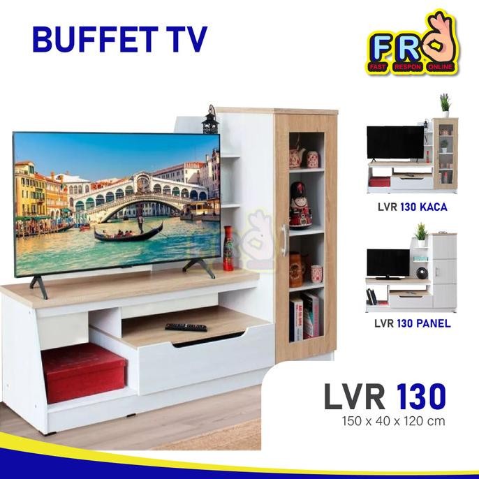 Meja Buffet Tv Lvr 130 Kaca / Rak Tv / Minimalis / Modern(Kurir Toko)