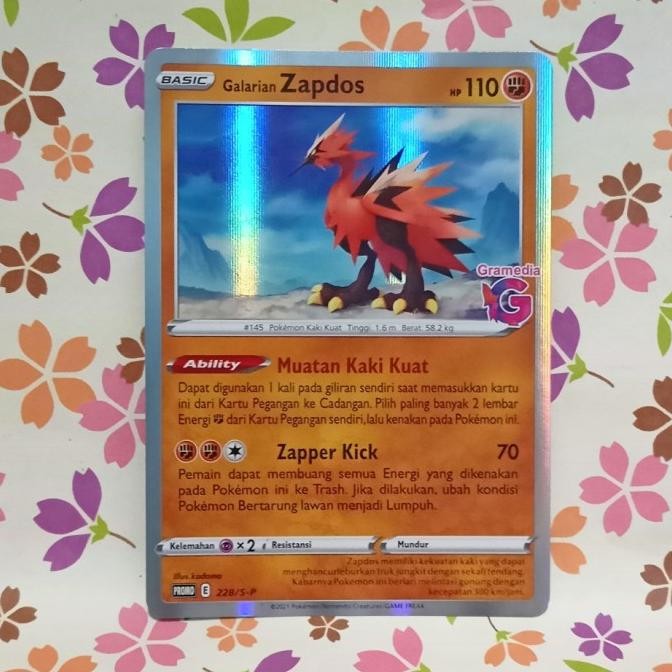 

New galarian zapdos foil gramedia 228/S-P pokemon tcg indonesia