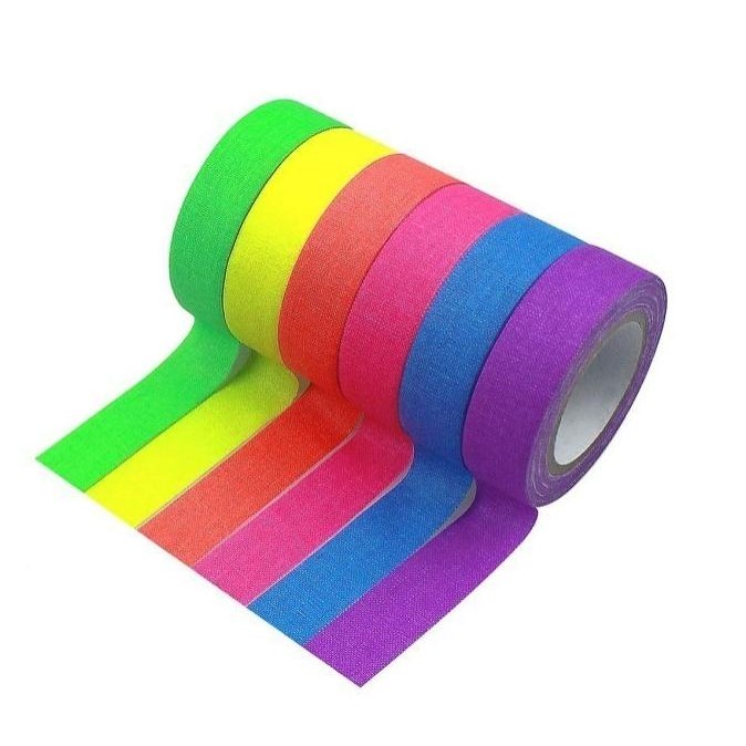 

UV FLUORESCENT GAFFA CLOTH SPIKE TAPE PINK - LAKBAN MERAHMUDA 24MMX15M ASLI