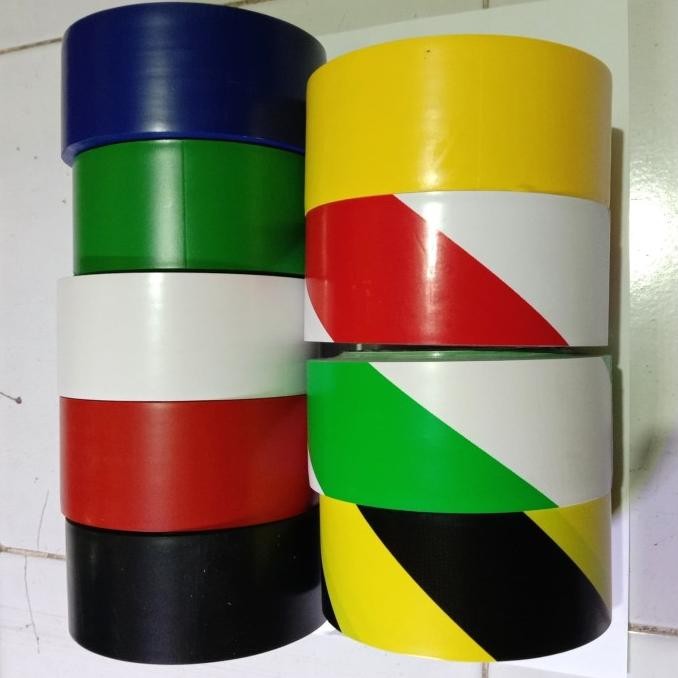 

LAKBAN LANTAI KUNING HITAM -FLOOR MARKING TAPE-ISOLASI LANTAI VINYL 2" ASLI