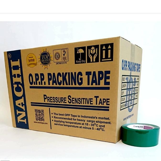 

(DUS) NACHI TAPE LAKBAN HIJAU OPP BLOK NACHI HIJAU 48 MM X 100 YARD ASLI
