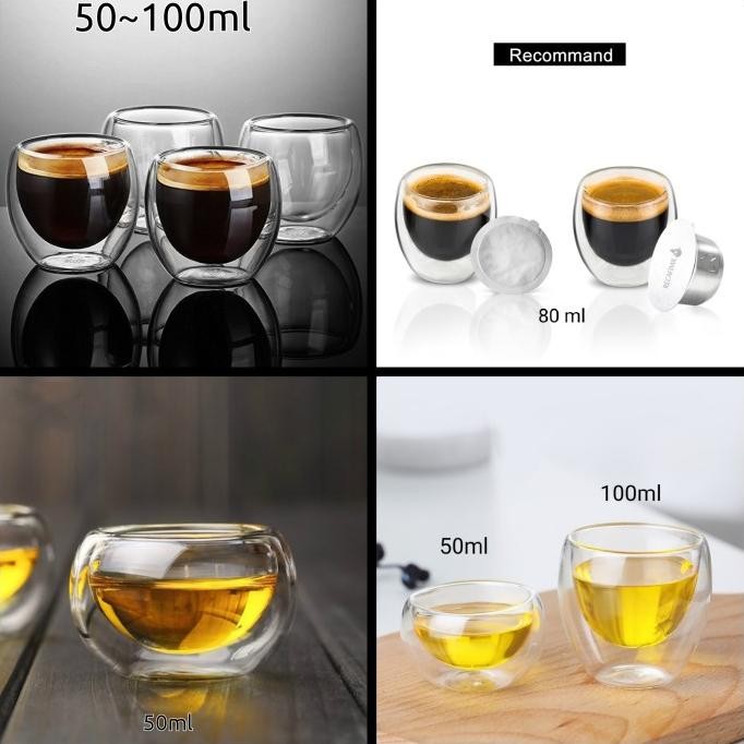 Promo Double Wall Glass Mini/Gelas Kaca Double layer