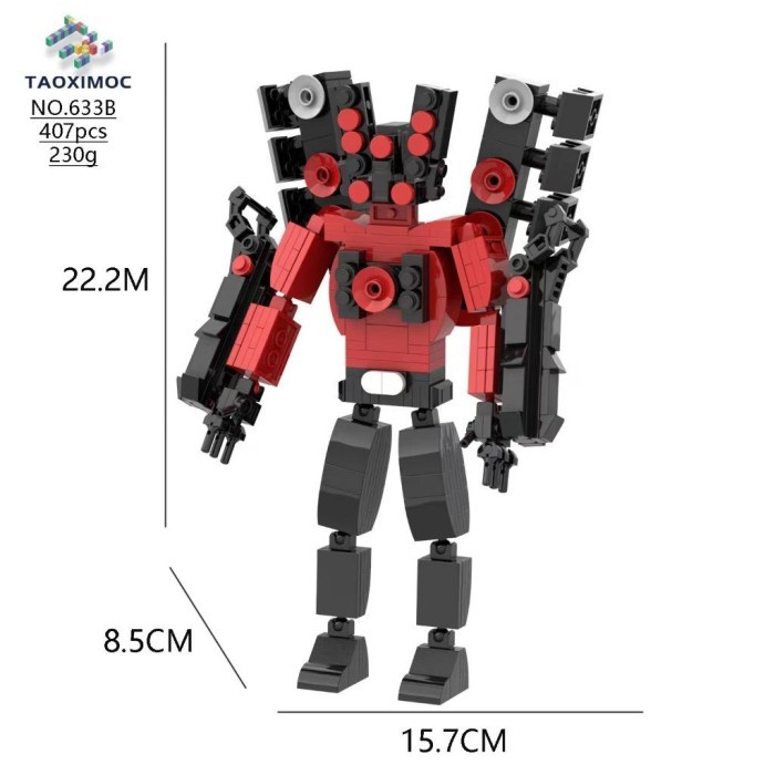 SPECIAL Moc Skibidi Toilet Titan King Monitor Model Building Blocks Mainan LEGO Edukasi Titan TV