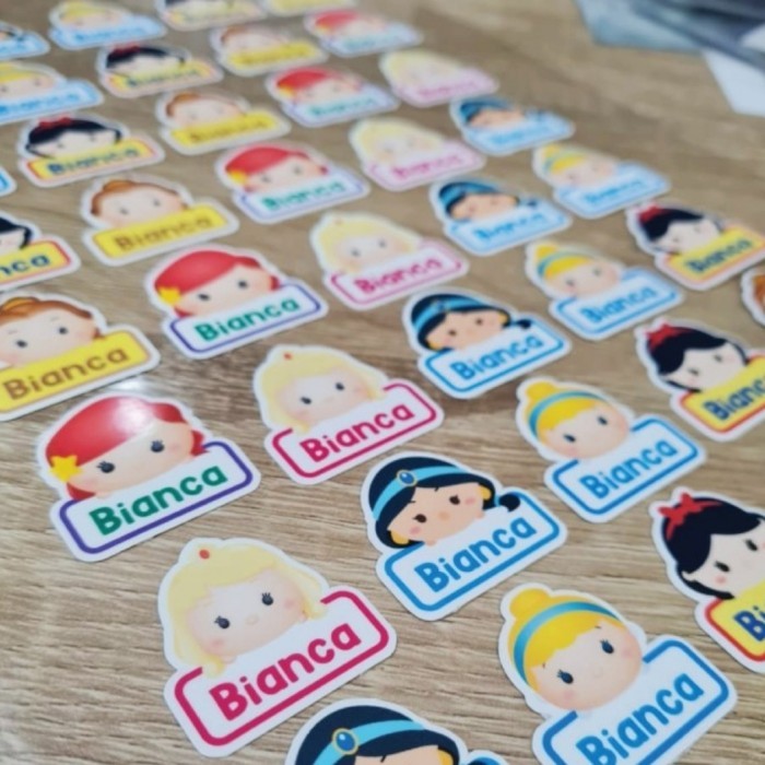 

Sticker Stiker Label Nama Anak Disney Princess Tsumtsum Snowwhite Mermaid