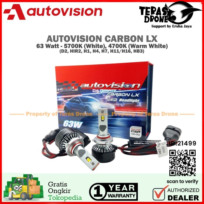 Led Autovision Carbon Lx - H1 H4 H7 H11 Hb3 - 63 Watt - 5700K