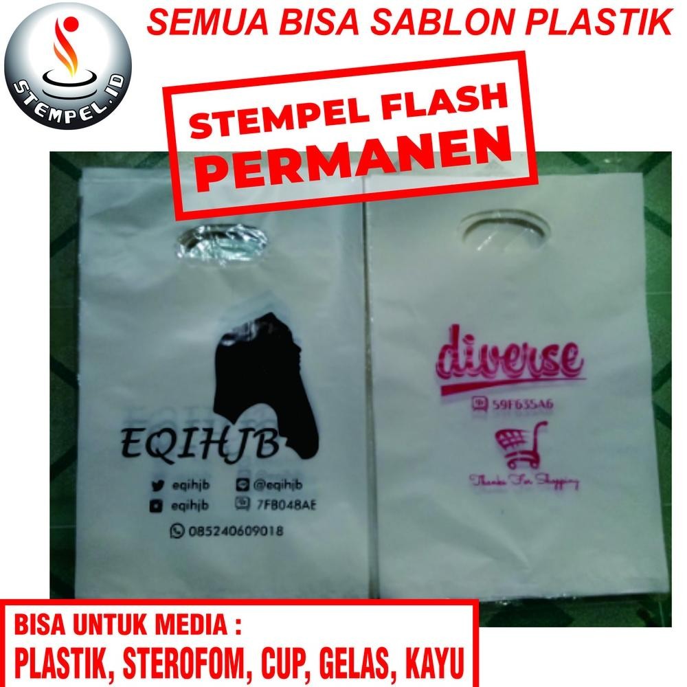 

TERLARIS Stempel Custom / Stempel Plastik / Sterofoam / Mika + Free Tinta Permanent Waterproff e-65