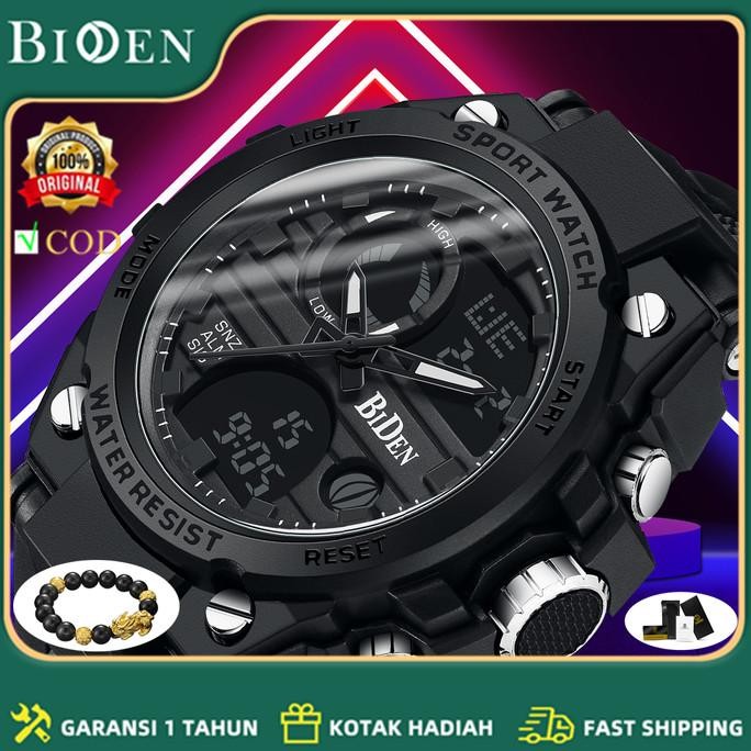 Biden Jam Tangan Pria Digital&Analog Olahraga Militer Pria Talisilikon