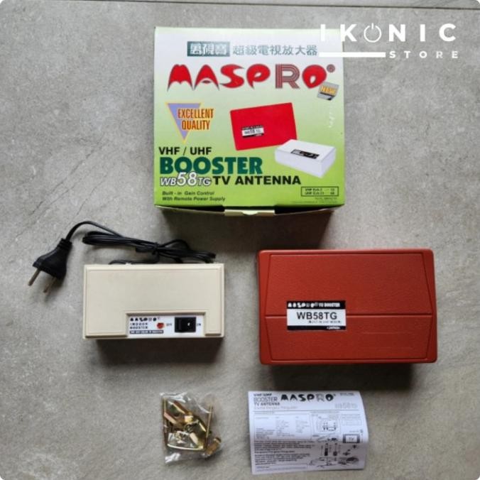 BOOSTER ANTENA TV MASPRO KUMPLIT ATAS BAWAH SET BOSTER MASPRO 58