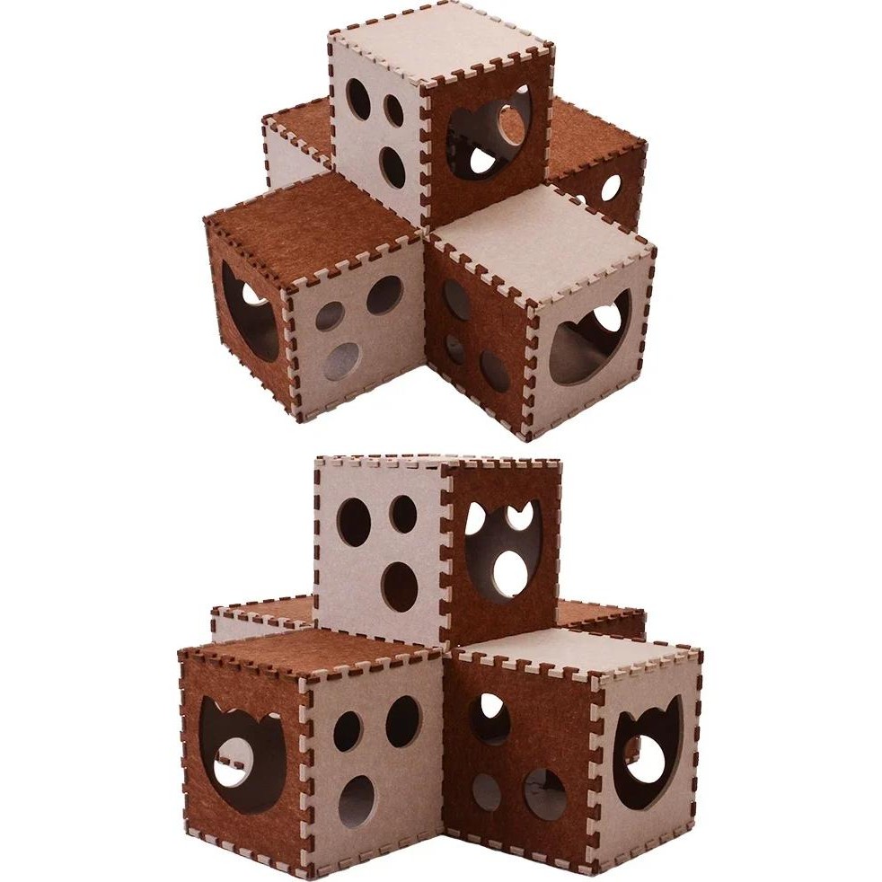 Cat Dog Toy Felt Pom Splicing Cat Tunnel Deformable Kitten Nest Collapsible Tube House Interactive P
