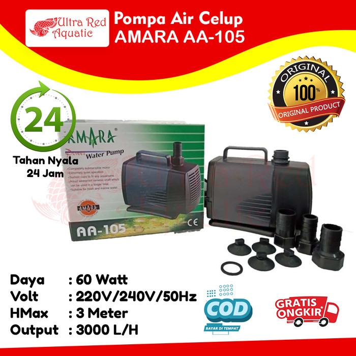 TERBARU Pompa Air Celup Aquarium Kolam Amara AA-105 AA 105 AA105 Hidroponik