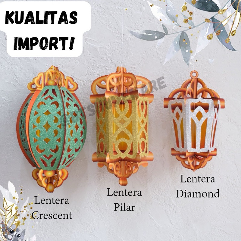 

Hiasan Gantung Lentera Dekorasi Idul Fitri Lebaran Natal Ulang Tahun Gantungan Lentera Eid Mubarak