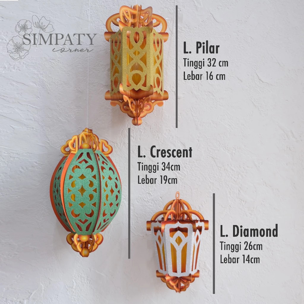 

Hiasan Gantung Lentera Diamond / Dekorasi Idul Fitri Lebaran Natal Ulang Tahun / Gantungan Lentera