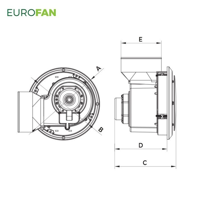 Eurofan Ceiling / Plafon Exhaust Fan VXRD8PW 8 Inch new dan durevole