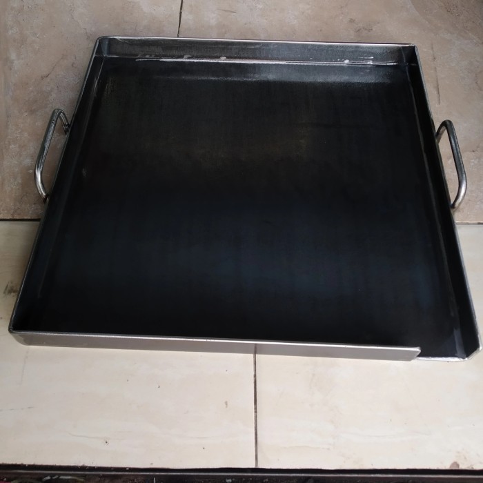 Wajan Kebab Wajan Burger Panggangan Baja Datar 40*40 2Mm Anti Lengket