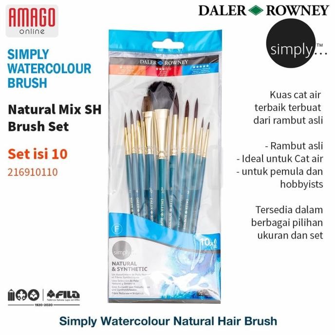 

DALER-ROWNEY - SIMPLY WATERCOLOUR NATURAL BRUSH SET 10 PCS - 216910110
