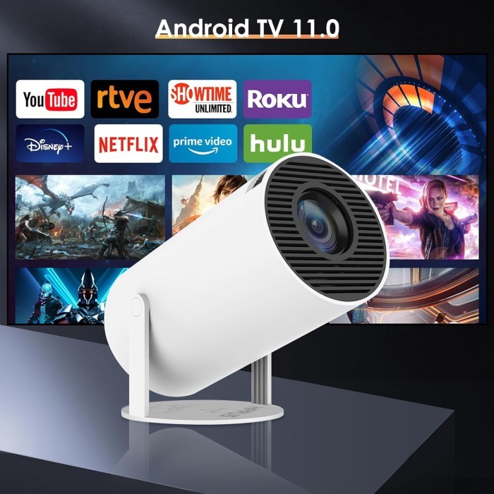 Projector HY300 Infocus LED Proyektor 4K Wifi6 Dualband Wireless