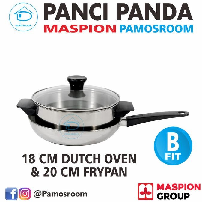 Maspion Panda Fit B Set Dutch Oven 18Cm + Frypan 20Cm