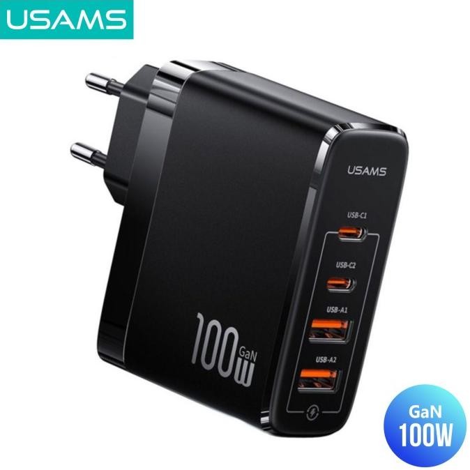 Usams T44 Adapter Fast Charger Gan 100W 4 Ports 2A+2C