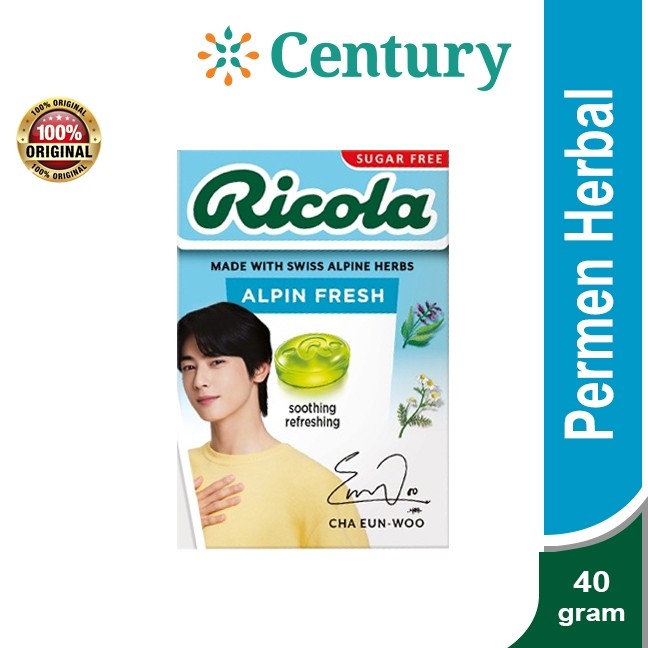 

RICOLA GLACIER FRESH MINT SUGAR FREE SWISS HERB CANDY 40Gr / PERMEN TENGGOROKAN / MAKANAN / PERMEN