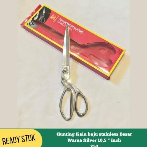 

Gunting Kain baju stainless Besar Warna silver 10,5 " Inch