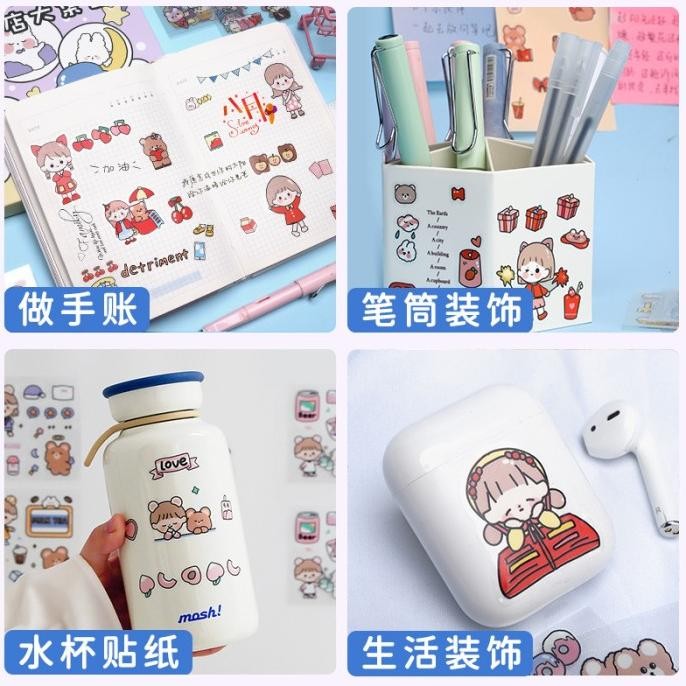 

Sticker Happy Day 2D 3D Stiker Aesthetic Buku Diary Botol Hp Laptop