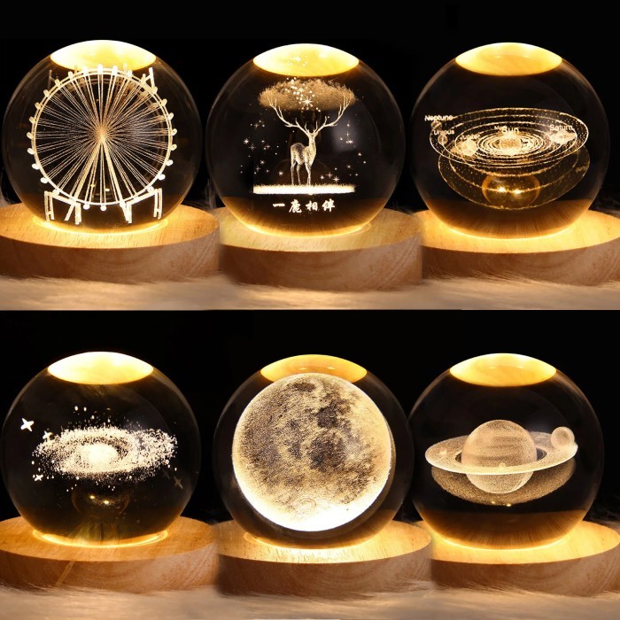 OBRAL Lampu Bola Kristal Galaksi Lampu Hias Led Bola Kristal Lampu Kristal