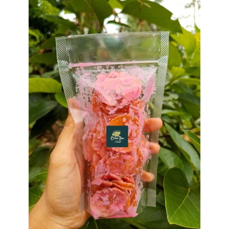 

keripik pisang varian strawberry 50gr || oven.ibuhomemade