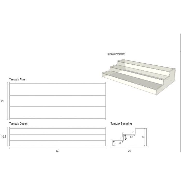 Display tangga//akrilik tangga//akrilik display