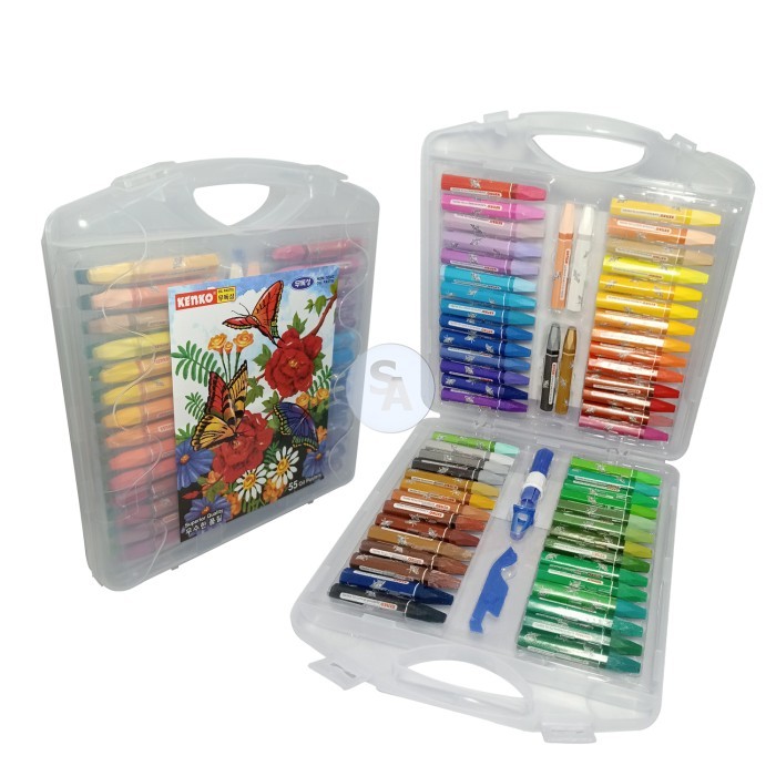 

TERBARU! KENKO - CrayonColor Oil Pastel PP Case 55 Colors - Garden - Set
