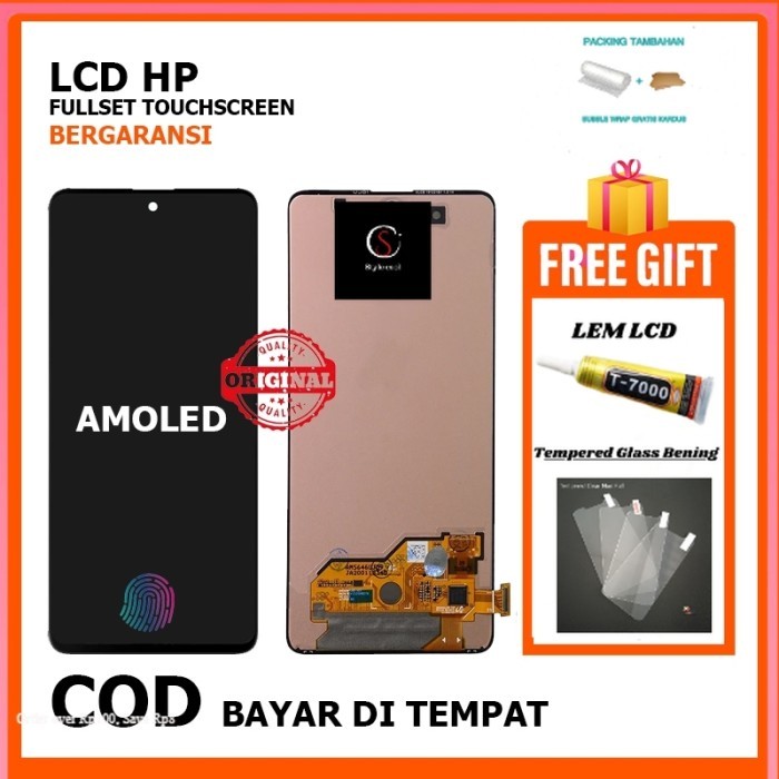 (ORIGINAL) LCD SAMSUNG GALAXY A51 / A515 AMOLED LAYAR FULL /A515F/M317/M31S FINGERPRINT FULLSET