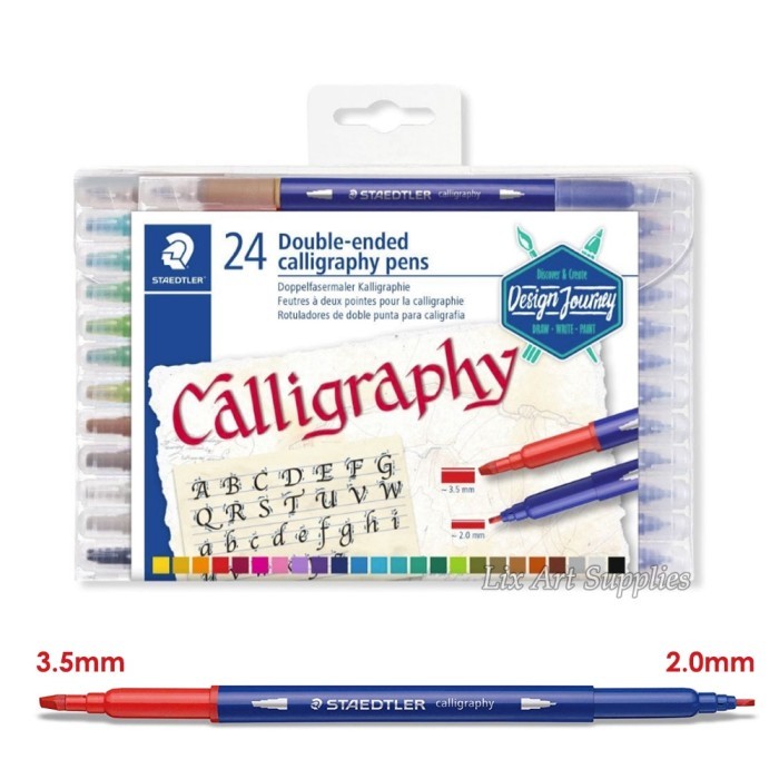 

SET 24 WARNA PEN KALIGRAFI STAEDTLER DOUBLE ENDED CALLIGRAPHY PENS