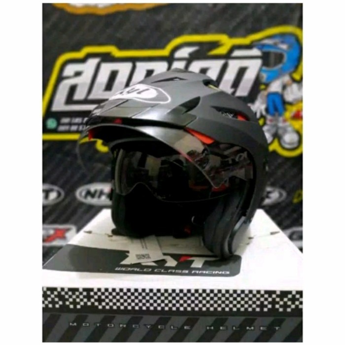 Helm Kyt Venom Rr Solid Hitam Doff Helm Double Visor Helm Original
