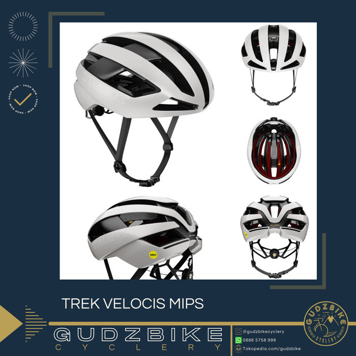 Trek Velocis Mips Af White / Carbon . Superlight Roadbike Helmet