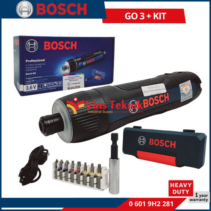 BOSCH GO 3 Mesin Bor Obeng Baterai GO Gen 3 Cordless Screwdriver 3.6 Volt Gen3 USB GO3