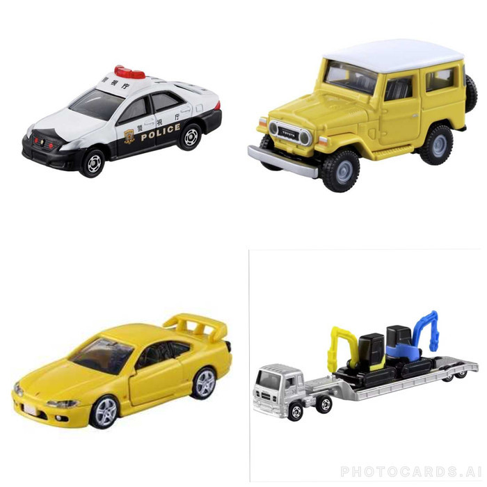 298342 228639 907633 291282 Tomica Premium No 10 Toyota Crown Police Car 142 Long Isuzu Giga Machine