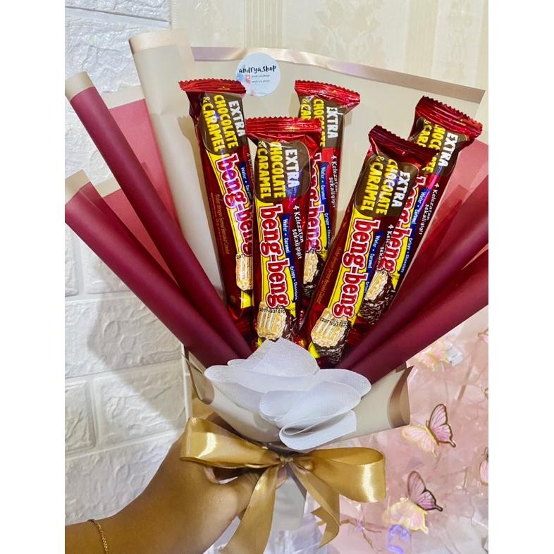 

CR - Buket coklat silverqueen 25g beng beng cellophane TERLARIS