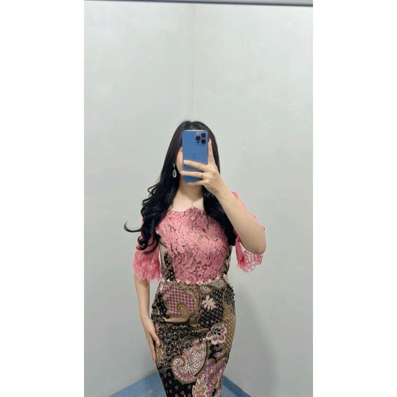 CR - Dress Batik Melitha / Dress Batik wanita Premium / Dress Wisuda / Dress Seragam Natal TERLARIS