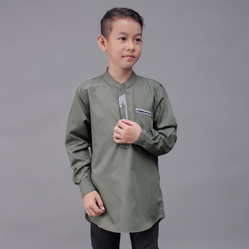 Beragam Bajukoko Anak Lengan Panjang Original Elrumi Usia 2-12 Tahun Warna Sage Hnm