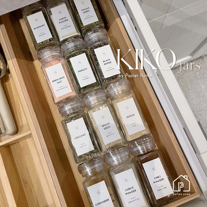 

HEMAT [PAPIER HOME] KIKO Spice Jar Botol KACA Bumbu Dapur Glass Minimalis