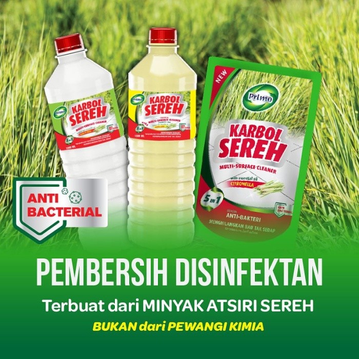 

MURAH Primo karbol sereh (kuning) kemasan 1.5 L - Putih