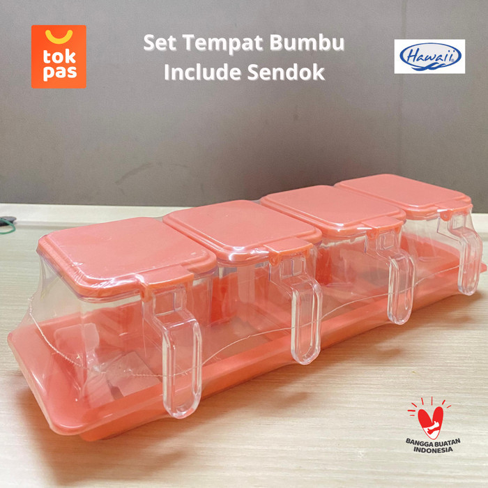 

PROMO SPECIAL Tempat Bumbu Dapur Set 4 Pcs Kichen Set Ayaka Hawaii 3022 S4