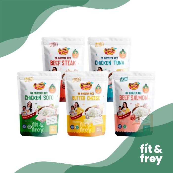 

TERMURAH BUMBU BUNDA ELIA BB Booster Rice 200g - Beras Mpasi - Nasi Instan - Beef Steak / Chicken