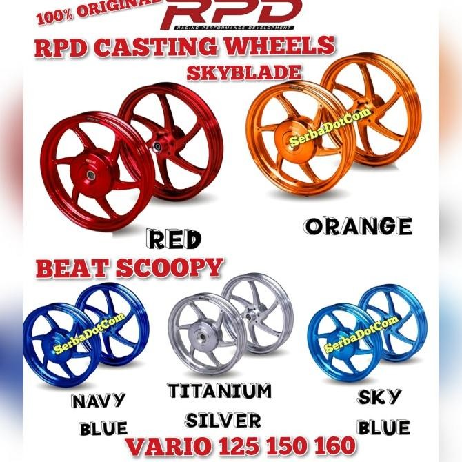 Rpd Casting Cnc Velg Rpd Skyblade Sky Blade Original Vario Stylo 125 150 160 Beat Scoopy Genio P6 P 