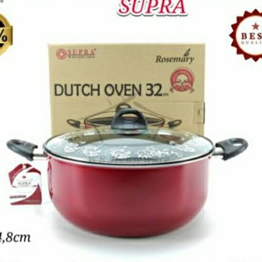 

PRODUK TERBATAS Panci Supra Dutch Oven 32CM Rosemary / Panci Teflon Gagang Dua 32cm