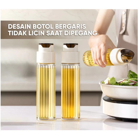 

PROMO E15 Botol Minyak Kaca Tutup Otomatis Wadah Penyimpanan Minyak Kecap Bumbu Cair