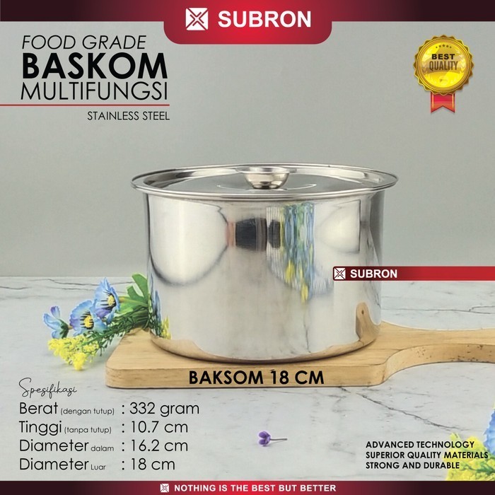 

TERBARU SUBRON Baskom bumbu serbaguna tebal dalam plus tutup stainless