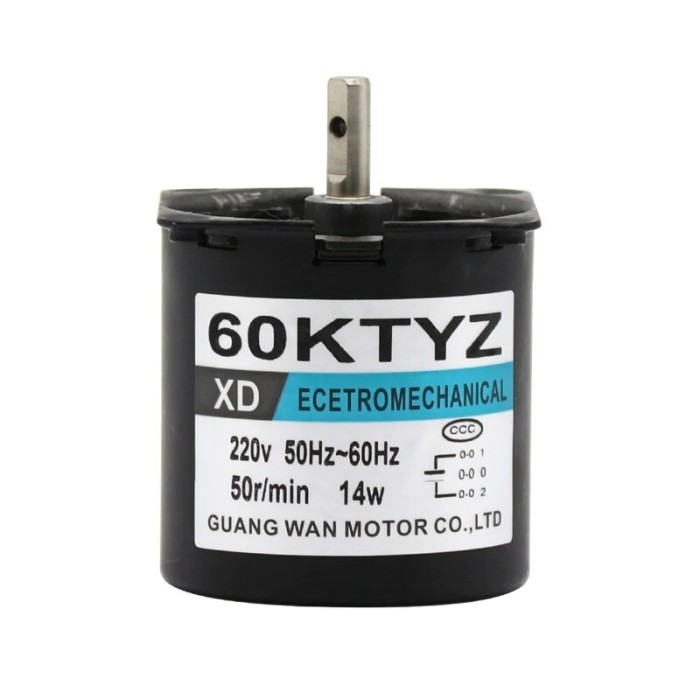 60KTYZ 60-KTYZ 14W AC 220V PERMANENT MAGNET SYNCHRONOUS GEAR MOTOR 1